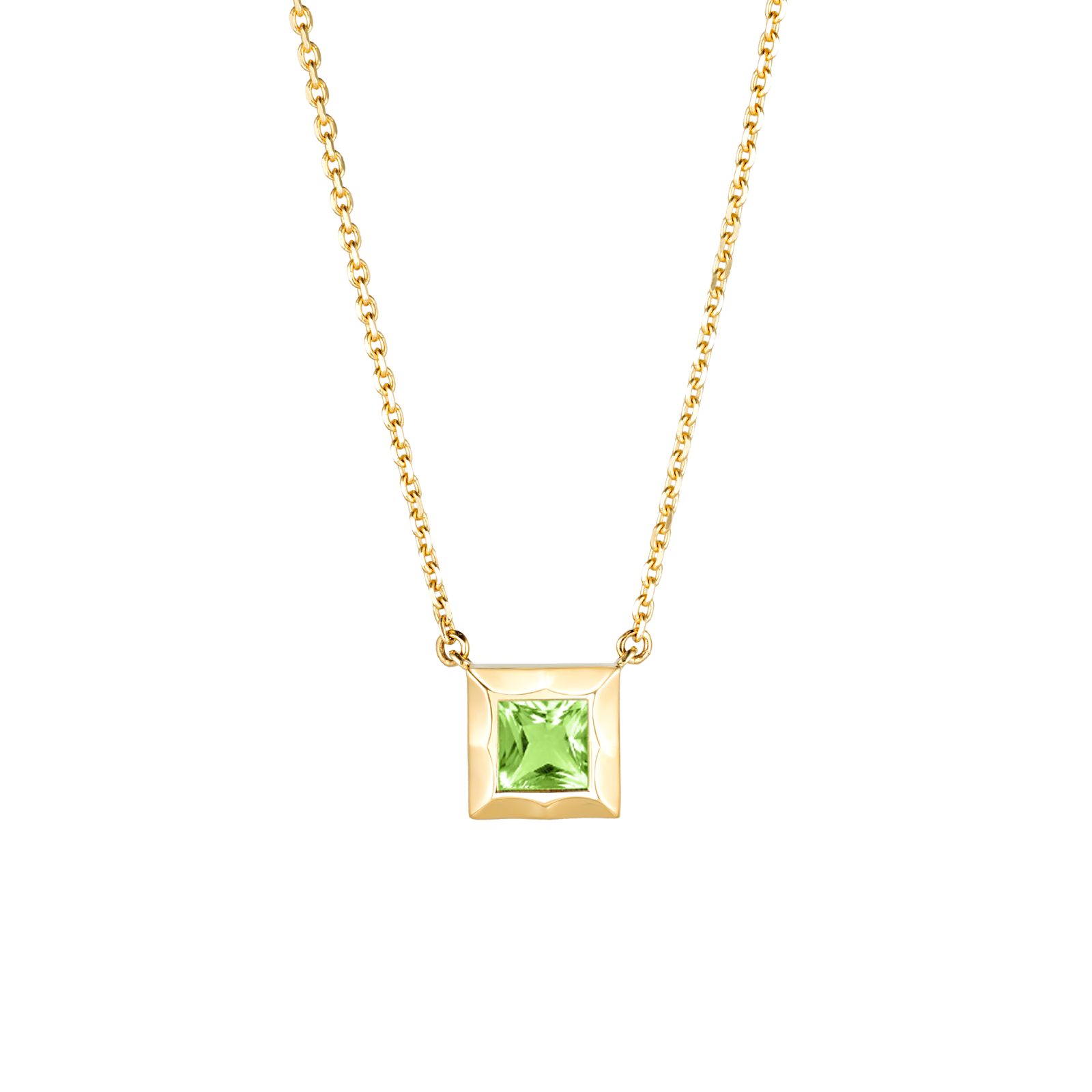 Золотое колье с хризолитом