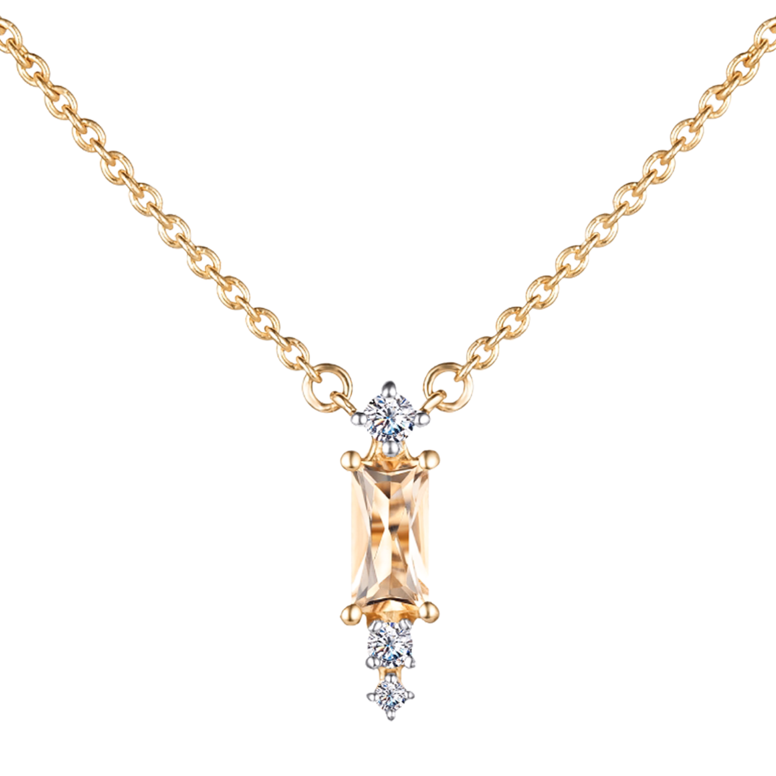 Колье из золота со вставкой из цитрина и топазов