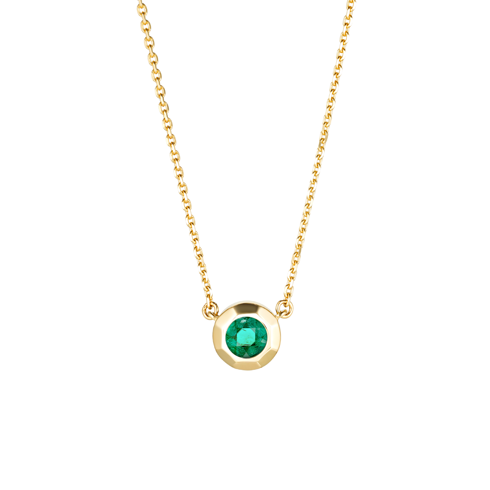 Золотое колье с изумрудом