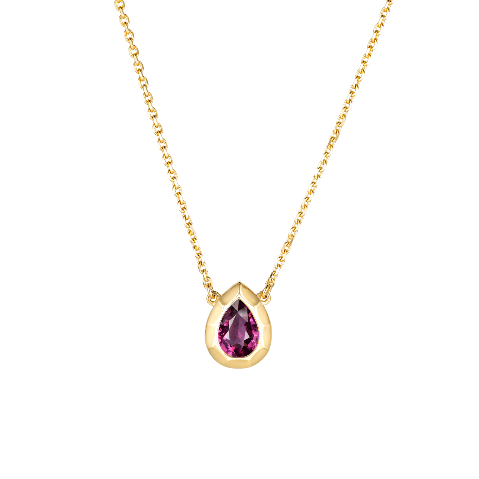 Золотое колье с родолитом