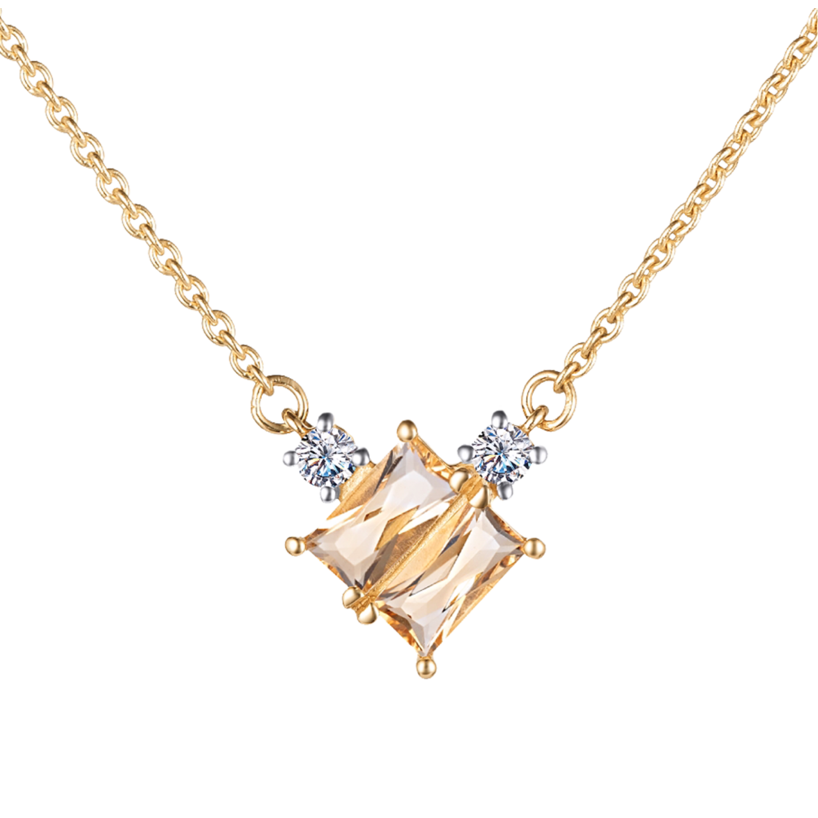 Колье из золота с цитринами и топазами