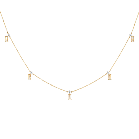 Колье из золота с цитринами и топазами