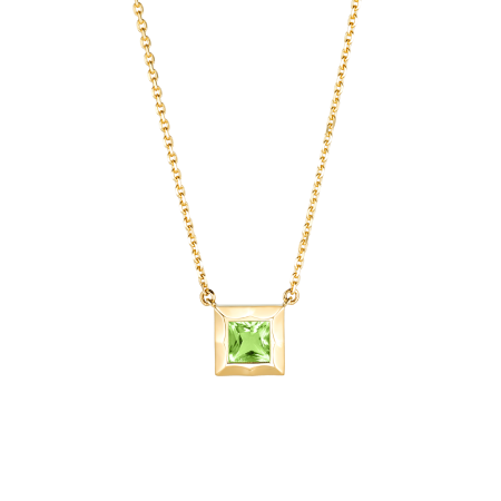 Золотое колье с хризолитом