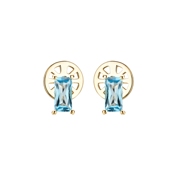 Золотые пусеты с свисс топазами