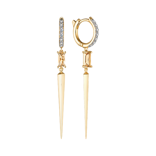 Серьги из золота с цитринами и топазами