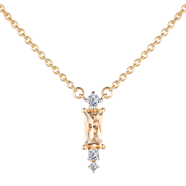 Колье из золота со вставкой из цитрина и топазов