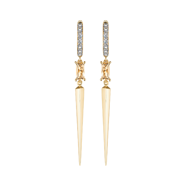 Серьги из золота с цитринами и топазами