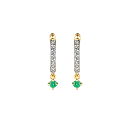 Золотые серьги с изумрудами