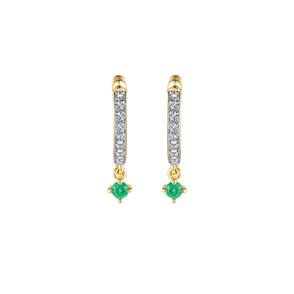 Золотые серьги с изумрудами