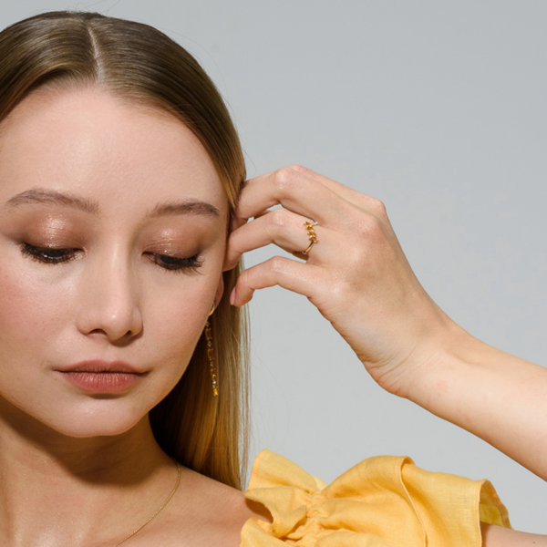 Кольцо из золота с цитринами и топазами