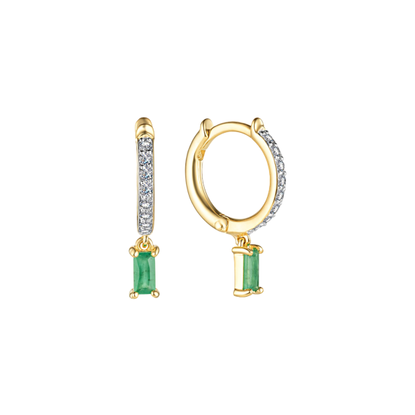 Золотые серьги с изумрудами