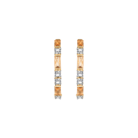 Серьги - кольца из золота с цитринами и топазами