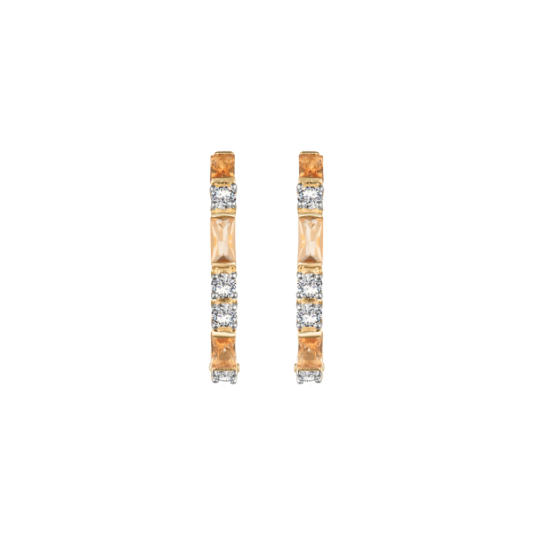 Серьги - кольца из золота с цитринами и топазами