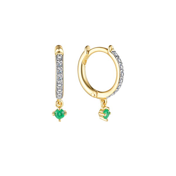 Золотые серьги с изумрудами