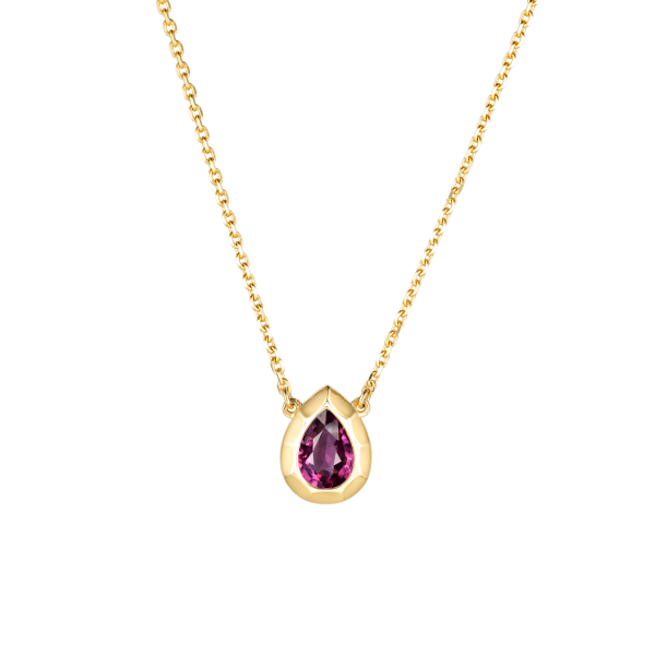 Золотое колье с родолитом