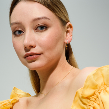 Серьги из золота с цитринами и топазами