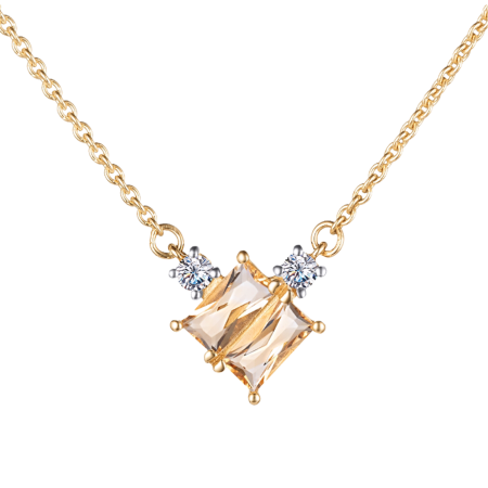 Колье из золота с цитринами и топазами