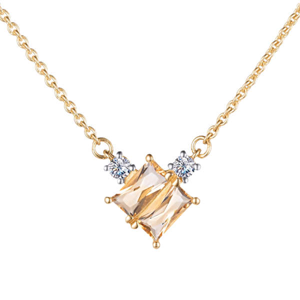 Колье из золота с цитринами и топазами