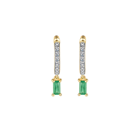 Золотые серьги с изумрудами