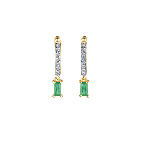 Золотые серьги с изумрудами