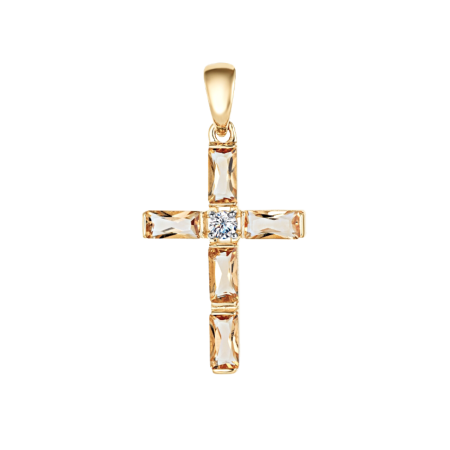 Подвеска из золота с цитринами и топазом