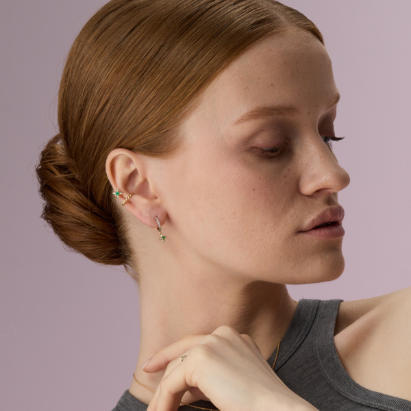 Золотой кафф с четырехлистников 