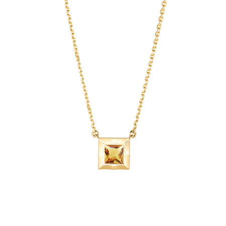 Золотое колье с цитрином