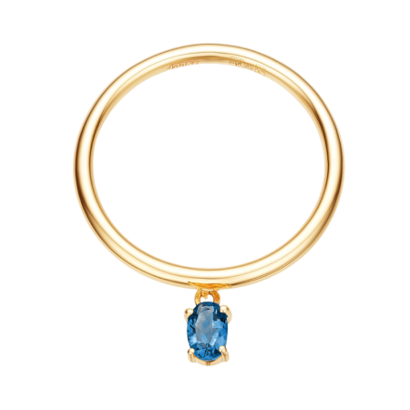 Золотое кольцо с топазом London Blue